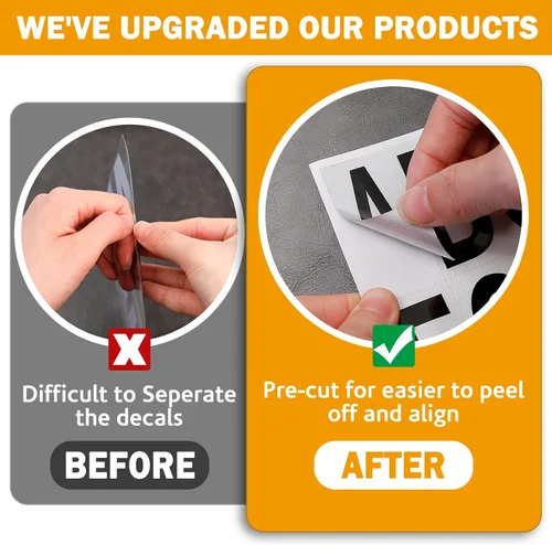 Vista 3 de Seloom 118 piezas de pegatinas reflectantes con números y letras para buzón, pegatinas autoadhesivas de vinilo con números y letras, calcomanías