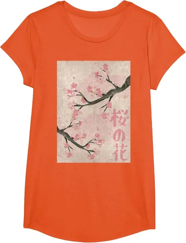 Vista 56 de Cherry Blossom Japanese Vintage Woodblock Japan Pink Sakura T-Shirt Asphalt Grey