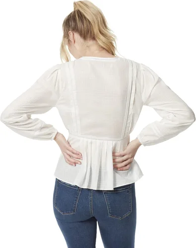 Vista 3 de Jessica Simpson Blusa Miranda de manga larga con botones para mujer