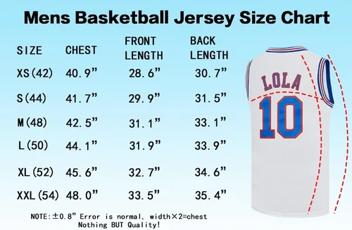 Vista 8 de Camiseta de baloncesto para hombre Lola #10 Space Movie Jersey Hip Hop Sports Shirt Halloween Party #10 Blanco XS-XXL