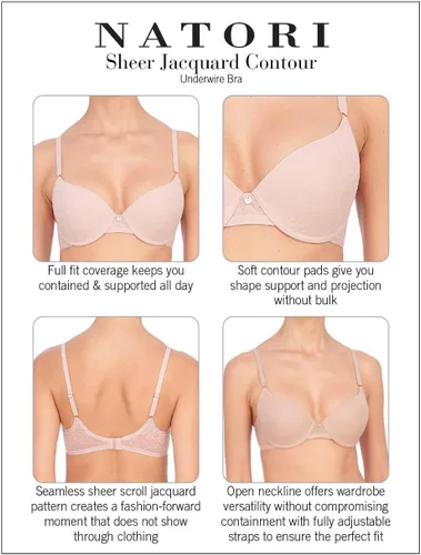 Vista 4 de Natori Sujetador con aros de contorno jacquard para mujer Cafe