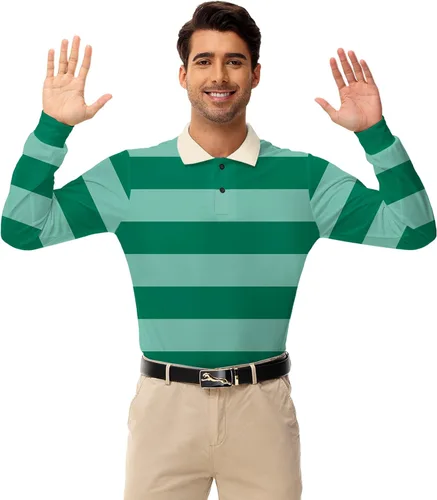 Vista 7 de AOBUTE Camisetas de Mardi Gras para hombre, manga larga, carnaval, martes gordo