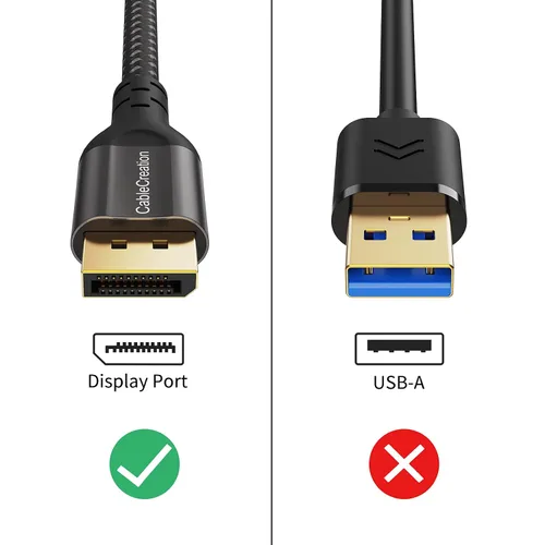 Vista 2 de CableCreation Cable DisplayPort 8K 1.4, cable DP de 10 pies (8K @60Hz, 4K @144Hz, 1080P @240Hz) HBR3 compatible con 32.4 Gbps, HDCP 2.2, HDR10 Marrón