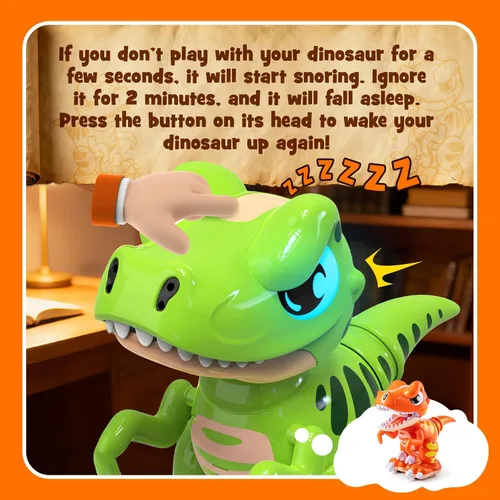 Vista 9 de P&C - Juguetes de dinosaurio con control remoto para niños, color verde