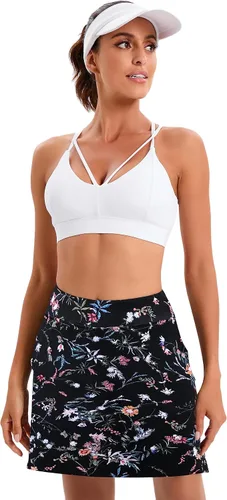 Vista 5 de Oyamiki - Falda pantalón deportiva para mujer, diseño ligero ideal para tenis, correr, entrenamiento, deporte y golf
