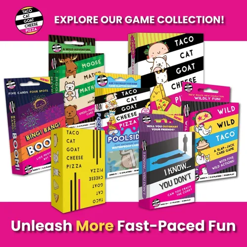 Vista 9 de Taco Cat Goat Cheese Pizza Edición Ridículamente Grande Edición Ultra Divertida Juego de Cartas Sobredimensionado para Noche de Juegos Familiares