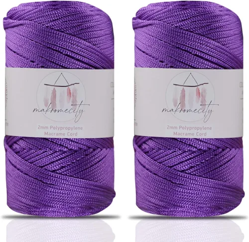 Vista 59 de Makromecity, Cordón de macramé de poliéster de 2 mm x 250 yardas (750 pies) Cordón de macramé de 2 mm de polipropileno para arte y manualidades