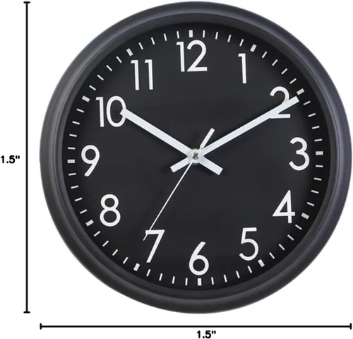 Vista 10 de Amosfun Reloj de pared silencioso redondo de 10 pulgadas con pilas Reloj de cuarzo para sala de estar dormitorio