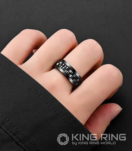 Vista 4 de King Ring Anillos giratorios de engranajes de 0.315 pulgadas Anillos para ansiedad ultra pulidos para hombres y mujeres Diseñado en Estados Unidos