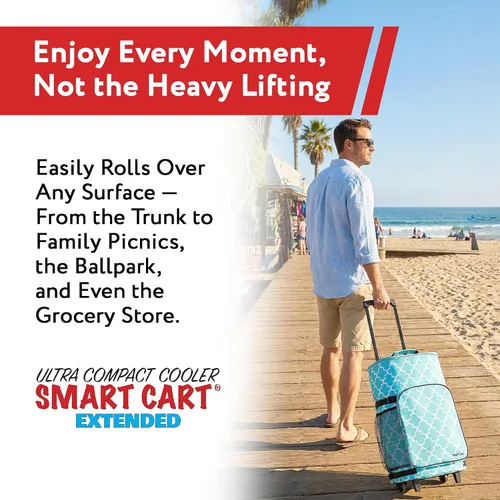 Vista 8 de dbest products - Nevera tipo carrito inteligente ultra compacta extendida, con aislamiento, con plataforma trasera, plegable, para barbacoa, playa