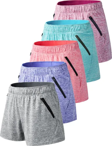 Vista 13 de Paquete de 1 o 5 pantalones cortos de entrenamiento para mujer con Negro