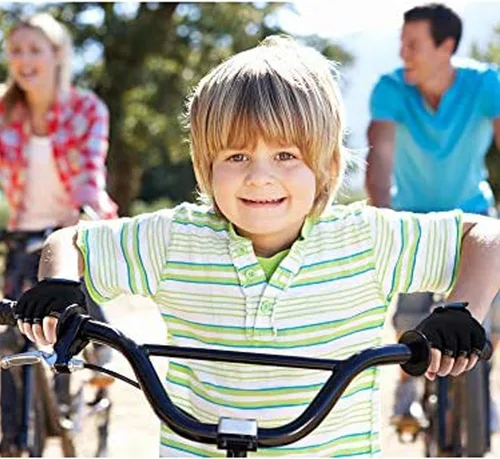 Vista 4 de 3 pares de guantes de medio dedo para niños guantes de deporte antideslizantes guantes de gel para niños ciclismo ciclismo