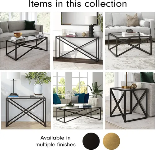 Vista 12 de Calix - Mesa consola rectangular de 42 pulgadas de ancho en bronce ennegrecido
