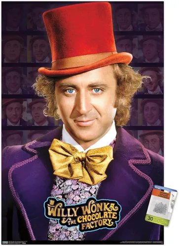 Vista 6 de Trends International Willy Wonka And The Chocolate Factory - Póster de pared de Willy Wonka, 14.72 x 22.37 pulgadas, paquete de póster premium