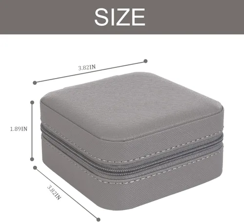 Vista 2 de KElofoN Organizador de joyas de viaje, joyero de viaje, caja organizadora de joyas pequeña para niñas y mujeres (1, gris completo)