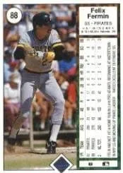 Vista 2 de 1989 Upper Deck Baseball Card #88 Felix Fermin
