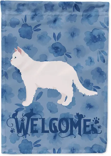 Vista 191 de Caroline's Treasures CK4813CHF - Bandera de bienvenida con gato abisinio azul, manga grande, para porche, para colgar en la pared, poliéster