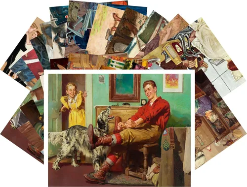 Vista 4 de PIXILUV Postales vintage 24 unids American Life Fifties Vintage Magazine Illustration Family Magazine Covers