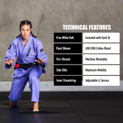 Vista 6 de Elite Sports Ultra ligero BJJ GI para mujer - IBJJF Jiu-Jitsu GI para niñas y mujeres (consulte la guía especial de tallas)