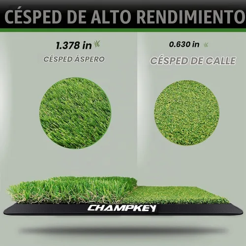 Vista 2 de CHAMPKEY Alfombrilla de Golf de Doble Césped Viene con 9 Tees de Golf y 1 Tee de Goma Alfombrilla de Práctica de Golf con Respaldo de Goma