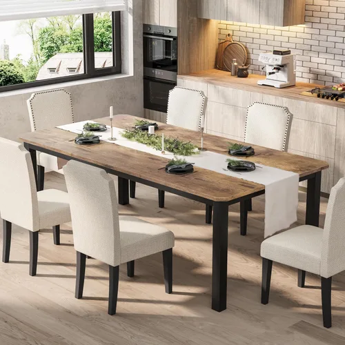 Vista 14 de Garvee Mesa de comedor de 63 ″ para 4-6 personas para comedor, negra