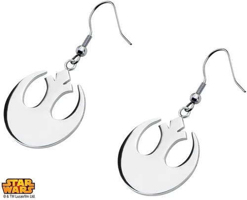 Vista 4 de Pendientes colgantes de acero inoxidable para mujer, símbolo imperial de Star Wars