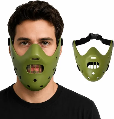 Vista 9 de Hannibal Lecter Mask Horror The Silence of Lambs Resin Hacker Mask