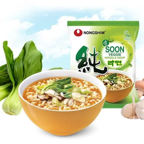 Vista 5 de Ramen Fideos 5 sabores surtidos Combo – Shin Ramyun, Chapagetti, fideos Kimchi, fideos pronto (veganos), Neoguri – Paquete total de 5
