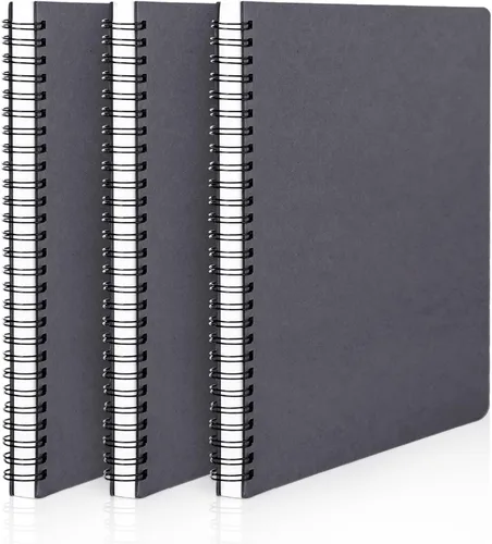 Vista 32 de EUSOAR - Cuaderno rayado A5 con espiral, para escritura, viajes, notas, diario, bocetos, para estudiantes, oficina, negocios, tapa de 3