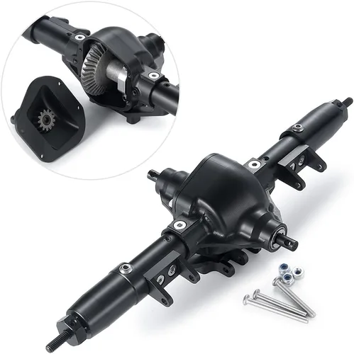Vista 8 de RCHUBAM - Juego de ejes delanteros de metal CNC con base servo para 1/10 Axial SCX10 RC Crawler Car (delantero)