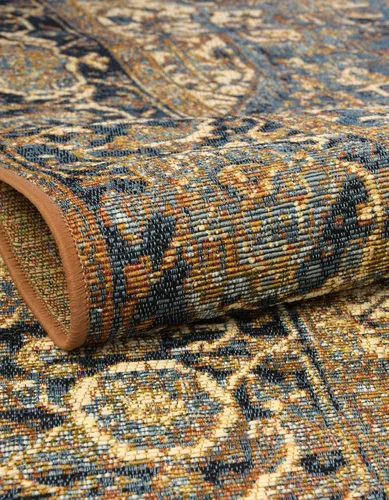 Vista 5 de Unique Loom Outdoor Traditional Collection - Alfombra de área - Nosara (4 pies 1 pulgada x 6 pies 1 pulgada, rectangular, azul/azul claro)
