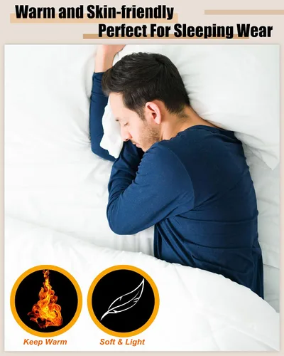 Vista 5 de Juego de 4 ropa interior térmica para hombre, suave, larga, de algodón, cálida, ropa interior térmica para hombre, para clima frío e invierno