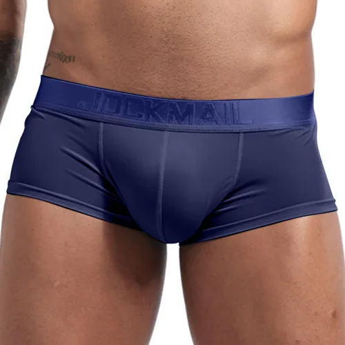 Vista 3 de Calzoncillos elásticos de seda de hielo para hombre, suaves y cómodos, de algodón, con bragueta abierta, sin etiquetas, bragas de pierna