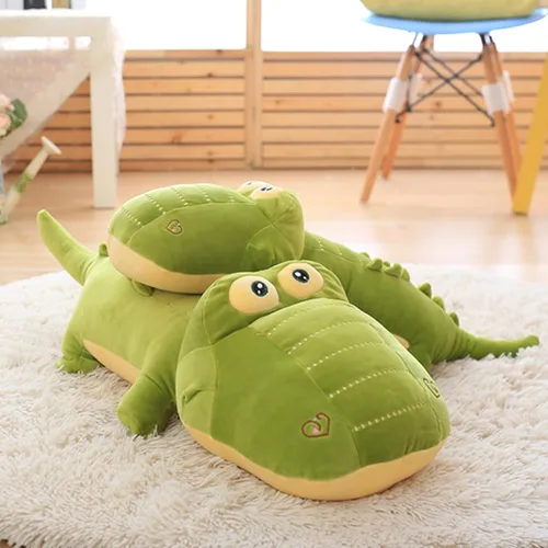 Vista 7 de Almohada grande de cocodrilo para abrazar, suave peluche de cocodrilo, regalo para niños, cumpleaños, Navidad, 25.6 pulgadas