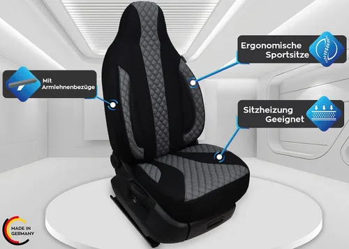 Vista 7 de Bremer Sitzbezüge Fundas protectoras para conductor, hechas a medida, fundas de asiento compatibles con Ducato, Weinsberg, Adria, Dethleffs