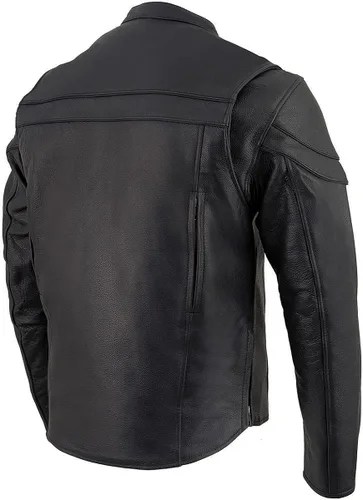 Vista 9 de Chamarra de piel Leather King para hombres