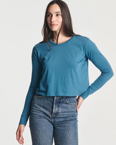 Vista 2 de Real Essentials Cultivo de algodón LS para mujer (disponible en tallas grandes)