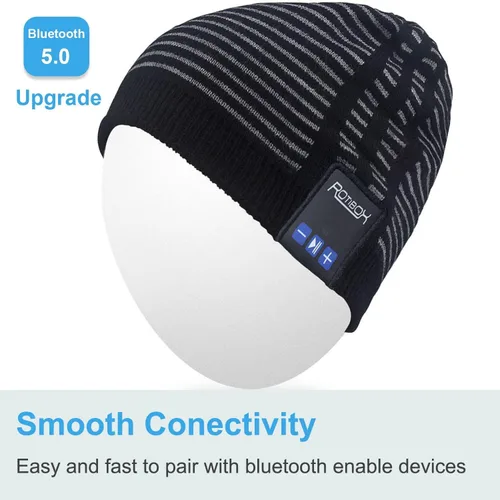 Vista 3 de Rotibox - Gorro inalámbrico con Bluetooth para deportes al aire libre, regalo de Navidad.