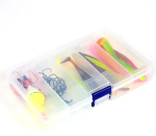 Vista 8 de Kit de pesca con caña, carrete predistribuido, aparejos, ganchos, estuche de transporte con cremallera