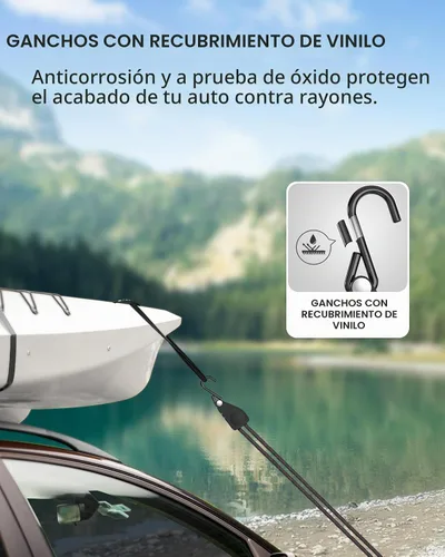 Vista 5 de Trinquete de correas de amarre para kayak de 1/4 de pulgada y 12 pies