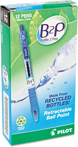 Vista 3 de Pilot - B2P Bottle-2-Pen Bolígrafo retráctil reciclado, tinta azul, 0.039 in, docena 32801