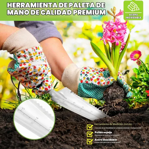 Vista 6 de WORKPRO Paleta de jardín con mango de madera, pala de mano estrecha