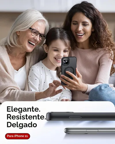 Vista 7 de LeYi Funda para iPhone 11 para MagSafe con soporte magnético, color negro