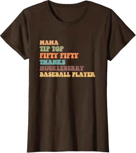 Vista 16 de Mama Tip-Top Fifty Fifty Thanks Huckleberry - Camiseta de béisbol, Negro