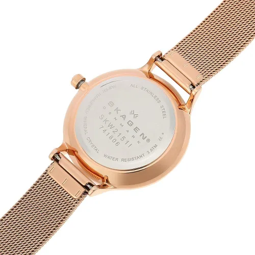 Vista 12 de Skagen Anita - Reloj casual de malla de acero de cuarzo para mujer