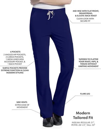 Vista 2 de Urbane Performance 9312 - Pantalones cargo elásticos de 6 piezas para mujer