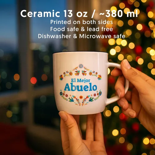 Vista 3 de Triple Gifffted La Mejor Abuela and Abuelo Tazas de café en español, Latino Best Grandma and Grandpa, Grandparents Gifts Gifts Gift Dia Birthday and