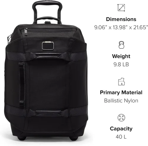 Vista 7 de TUMI - Mochila de viaje Alpha Bravo International con 2 ruedas - Bolsa de viaje compacta ajustable - 21.8" X 14.0" X 9.0", Negro -, Talla única