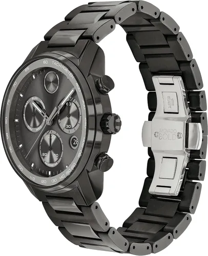 Vista 2 de Movado Mens Bold Verso Swiss Quartz Chronograph Watch with Stainless Steel Bracelet Grey