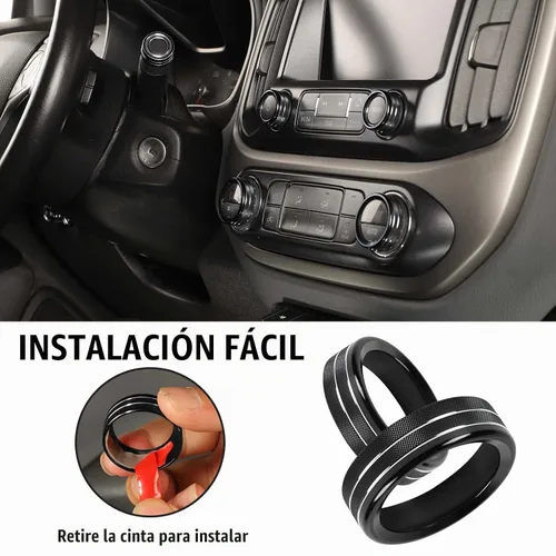 Vista 6 de Jimen Compatible con Chevrolet Colorado/GMC Canyon 2014-2022, 8 piezas de botón de CA de volumen de audio de consola central, intermitente e Negro